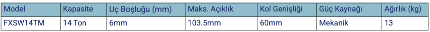 FXSW 14 Ton Mekanik Flanş Ayırıcı 